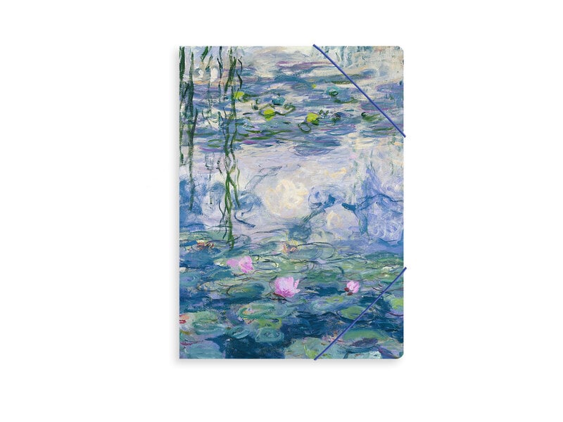 Portfolio with elas.tic closure A4 , Monet, Monet, Waterlilies