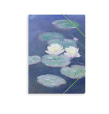 Portfolio with elas.tic closure A4 , Monet, Monet, Waterlilies by evening light