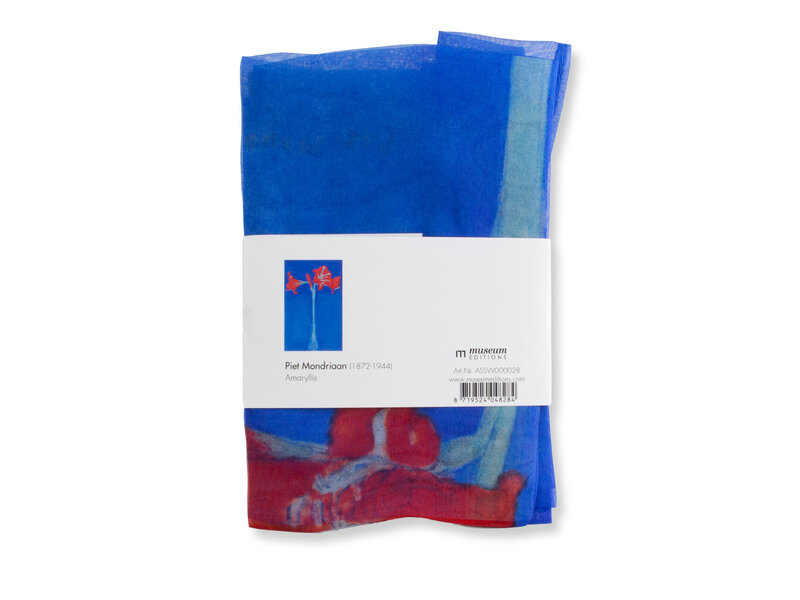 Sjaal zijde chiffon, 68x68 cm, Piet Mondriaan, Amaryllis