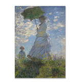 Postal,  Claude Monet, Mujer con sombrilla