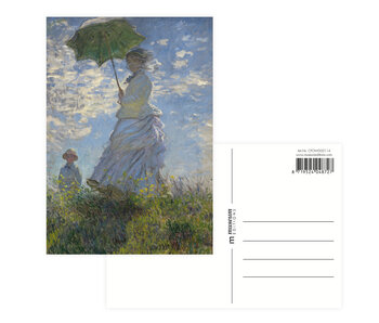Postal, Claude Monet, Mujer con sombrilla
