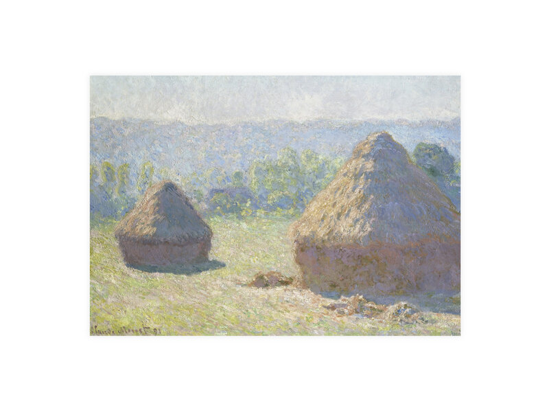 Postal,  Claude Monet,Haystacks