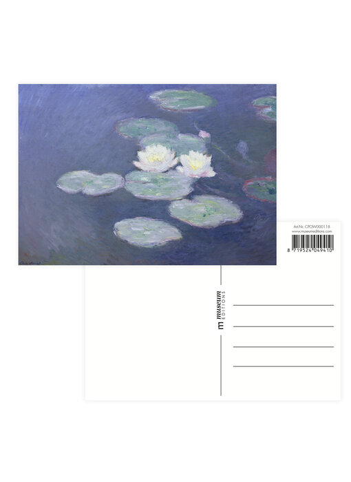 Postkarte, Claude Monet, Seerosen  im Abendlicht