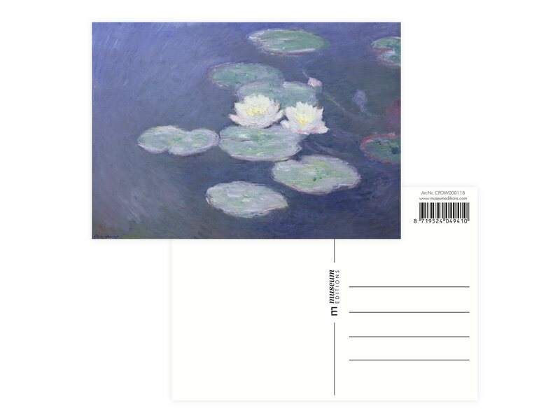 Postcard , Claude Monet, Water lilies  by evening light