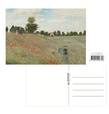 Postal,  Claude Monet, campo de amapolas