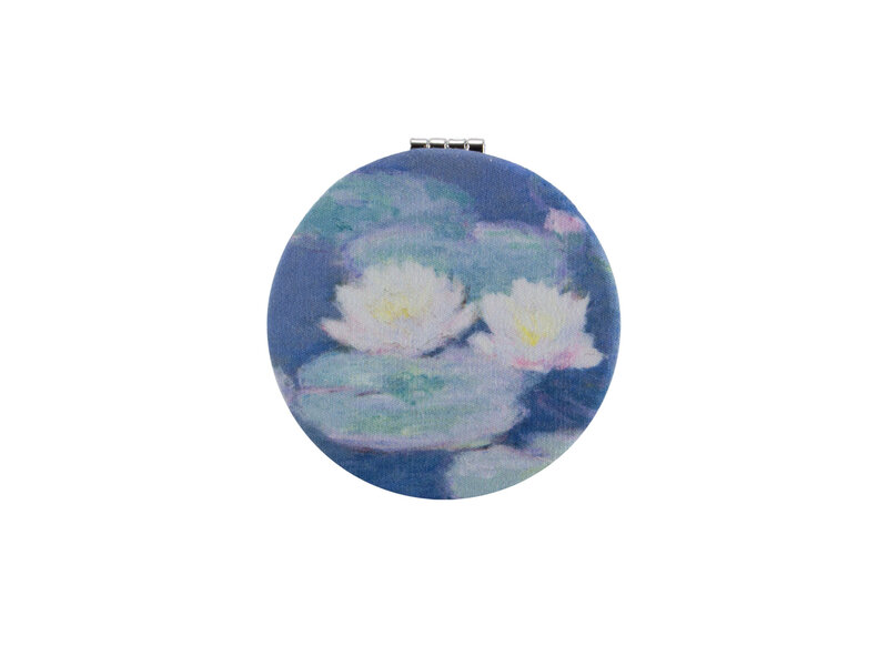 Folding pocket mirror microfiber, Claude Monet, Waterlilies by evening light