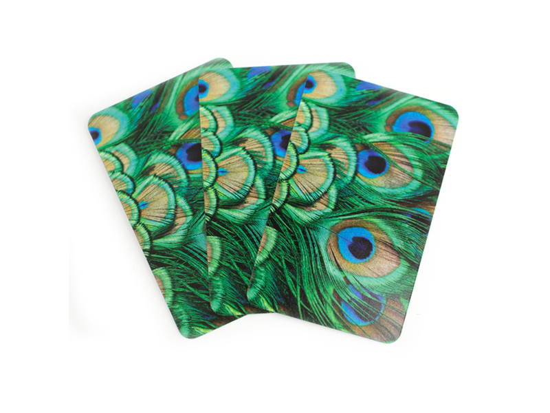 Playing cards ,  Peacock feathers