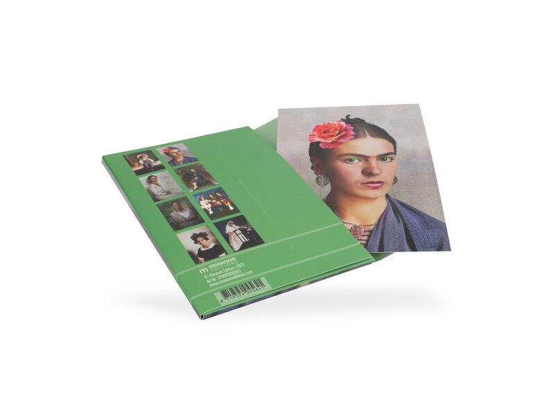 Postcard folder, Frida Kahlo photos, set of 8 postcards