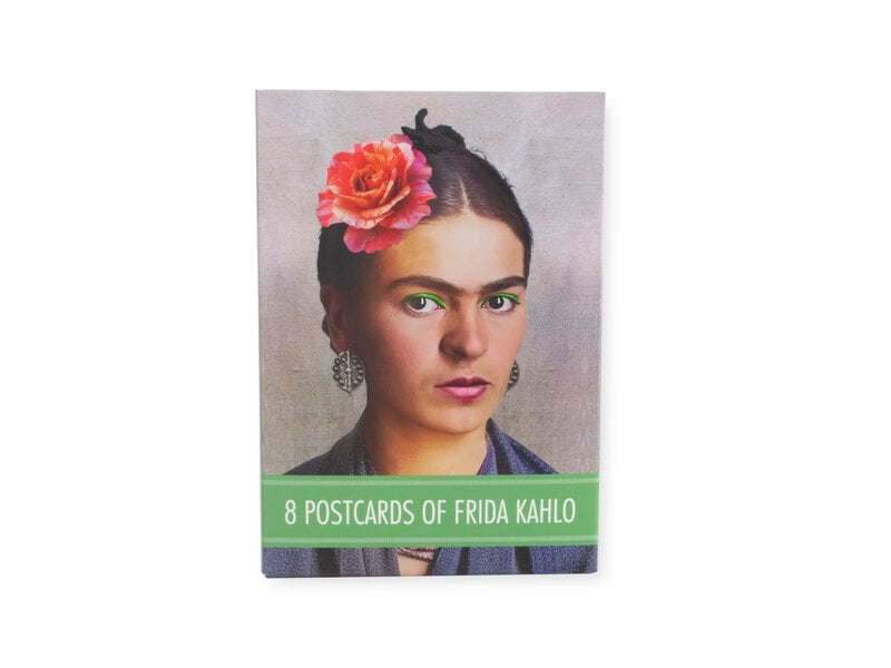 Ansichtkaart mapje, Frida Kahlo foto's,  set van 8 ansichtkaarten