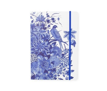 Softcover notebook, A5, Delft Blue birds