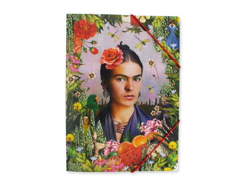 Dokumentenmappe mit Gummiband, A4, Frida Kahlo