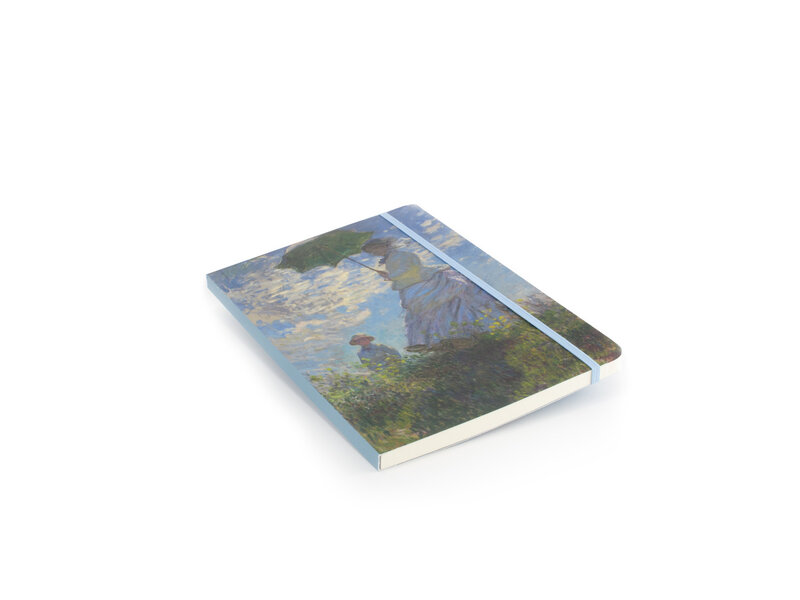 Softcover-Notizbuch, A5,Claude Monet, Frau mit Sonnenschirm