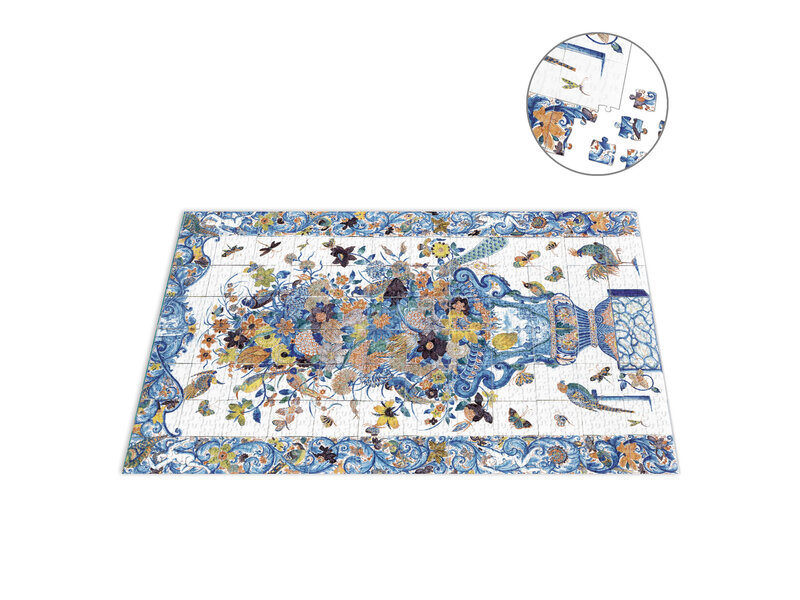 Puzzle, 1000 pièces, Vase Polychrome Bleu De Delft