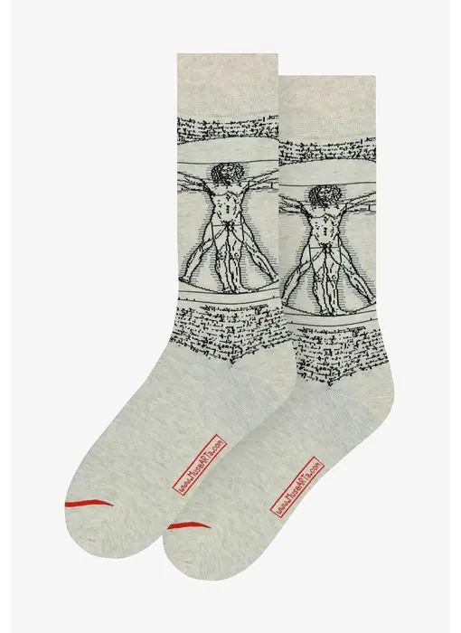 Calcetines artísticos, talla 36-40, Leonardo da Vinci, Hombre de Vitruvio