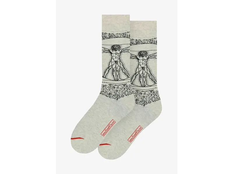 Chaussettes d'art, taille 36-40, Léonard de Vinci, l'homme de Vitruve