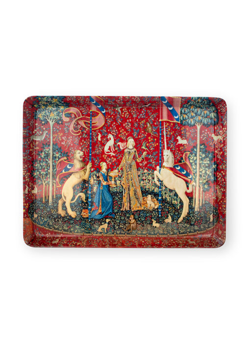Midi bandeja,  (27 x 20 cm),  Tapiz Dama con el unicornio
