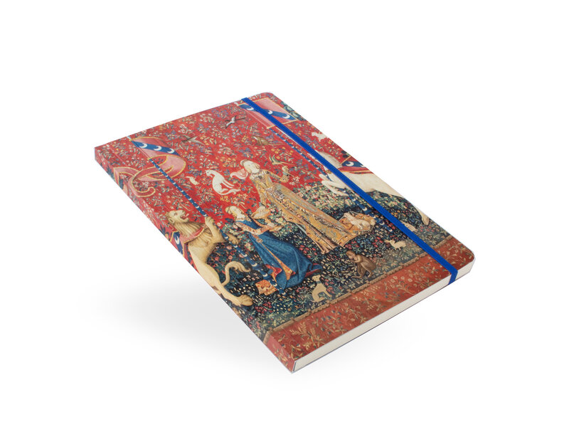 Softcover-Notizbuch, A5, Wandteppich Dame mit dem Einhorn