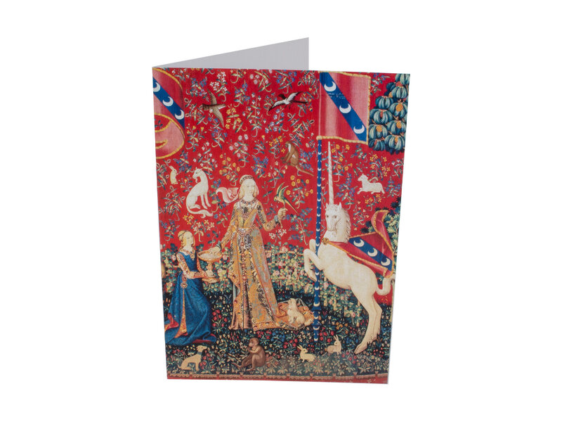 Double card with envelope , Tapestry Lady with the Unicorn