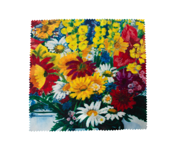 Brillendoekje, 15x15 cm, CharleyToorop,Vaas met bloemen tegen muur