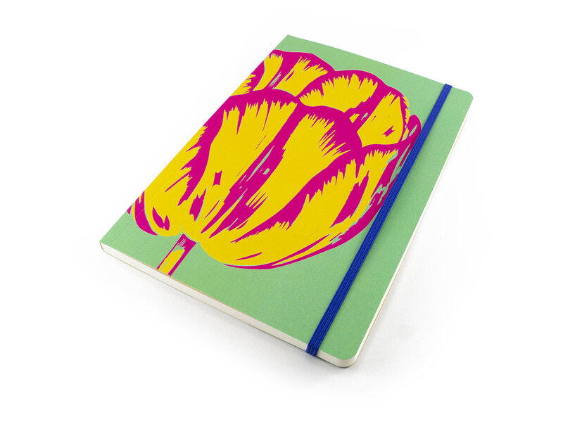 Cuaderno de tapa blanda, A5, Tulip Pop Line Green