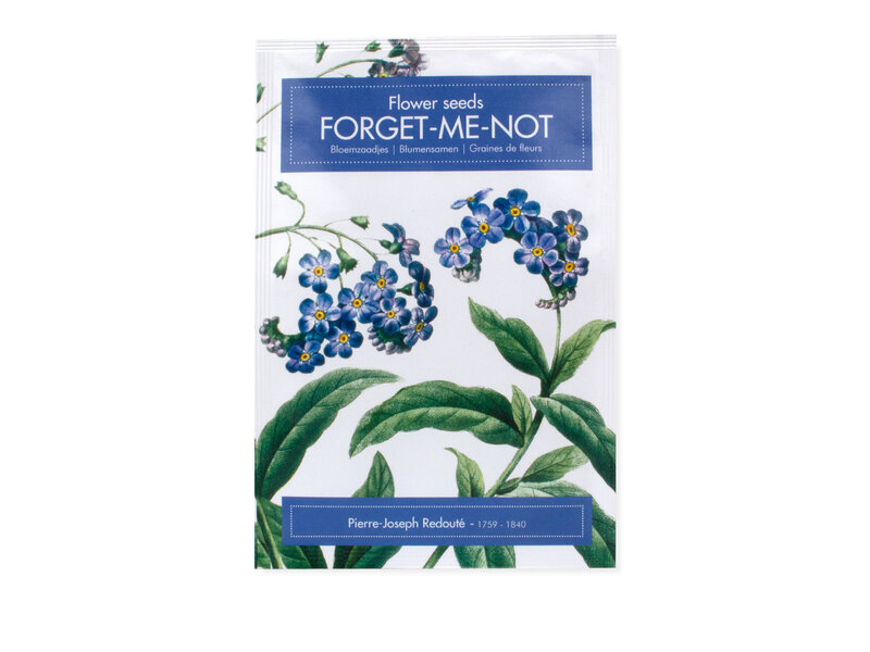 Postcard seed bag, Forget-me-nots