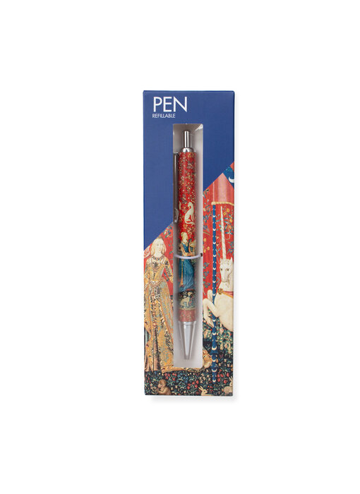 Ballpen in box, Tapestry Lady with the Unicorn