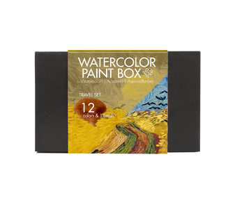 Watercolor set,  Van Gogh, Wheatfield with crows