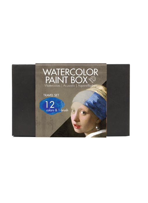 Ensemble d'aquarelle, Vermeer, Fille avec une boucle d'oreille perle