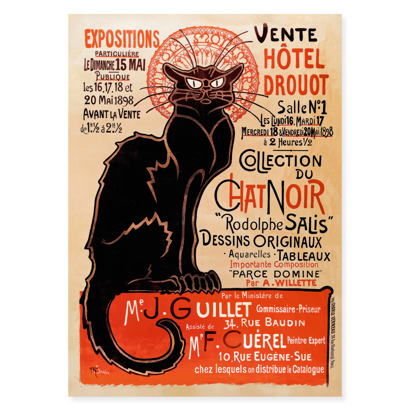 Poster Le Chat Noir Theophile Steinlen Museum Webshop Museum webshop