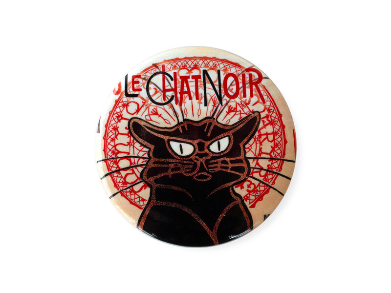 Pocket Mirror W, Ø 80 mm, Le chat Noir, Theophile Steinlen