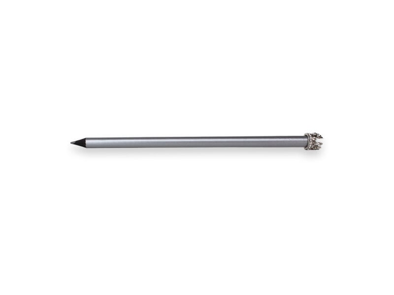 Silver colored HB pencil with silver Queen's crown