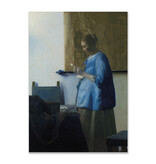 Postal, 10 x 15 cm, Mujer con letra, Vermeer