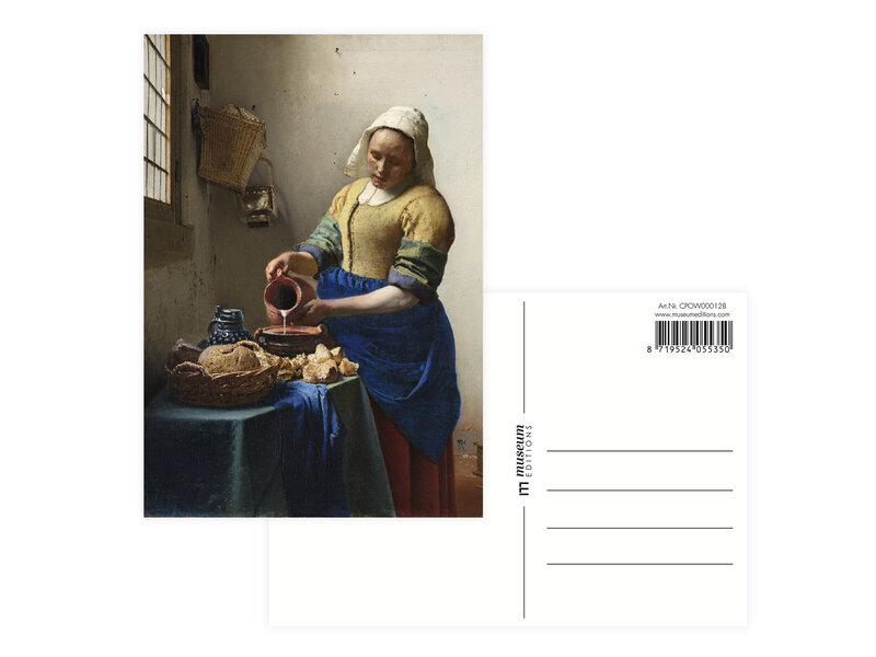 Postal, 10 x 15 cm  Vermeer,  la Lechera