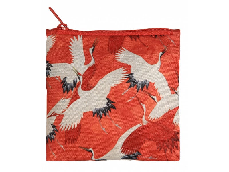 Shopper foldable , White and Red Cranes