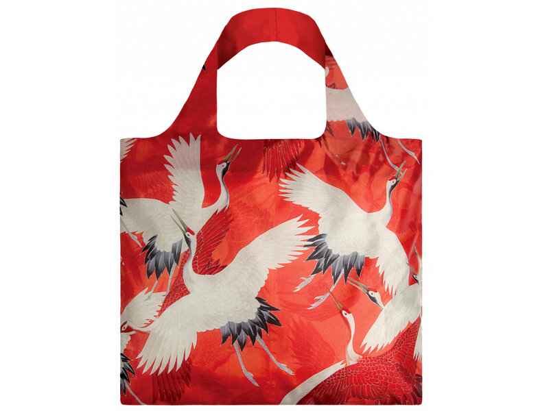 Shopper foldable , White and Red Cranes