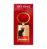 Keyring W, Metal silver, RT, Le chat noir