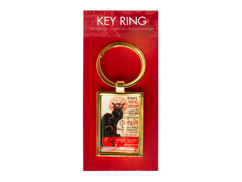 Keyring W, Metal silver, RT, Le chat noir