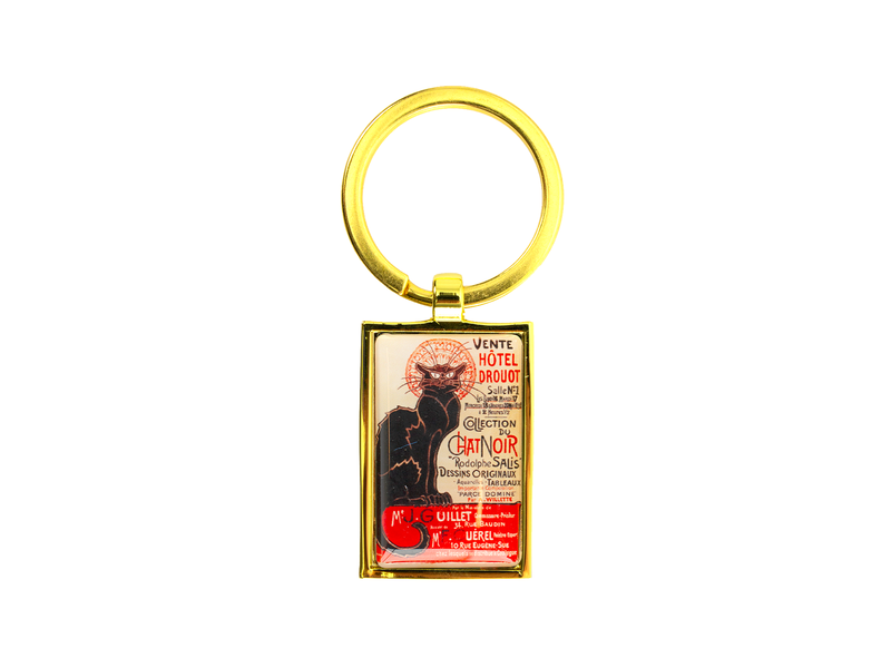 Keyring W, Metal silver, RT, Le chat noir