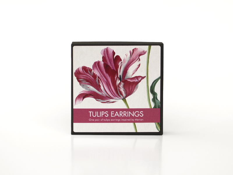 Pendiente tulipán, chapado en oro - Merian