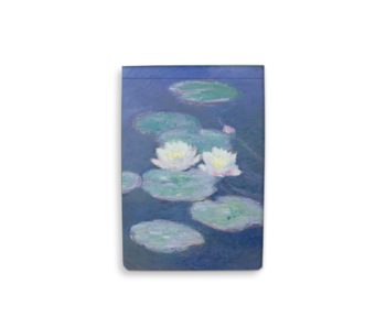 Blank notepad A6, Claude Monet, Waterlilies by evening light