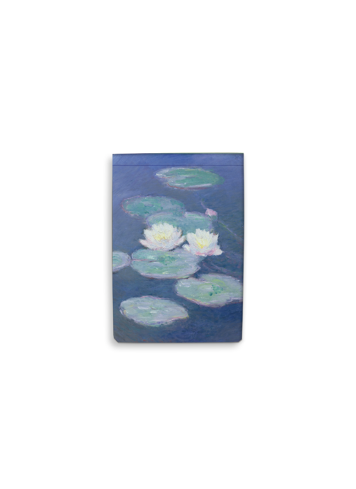 Blank notepad A6, Claude Monet, Waterlilies by evening light