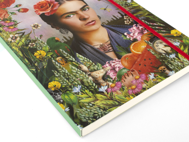 Softcover-Notizbuch, A5,   inspiriert von Frida Kahlo