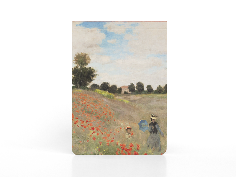 Blank blocnote A6, Claude Monet, Field with poppies