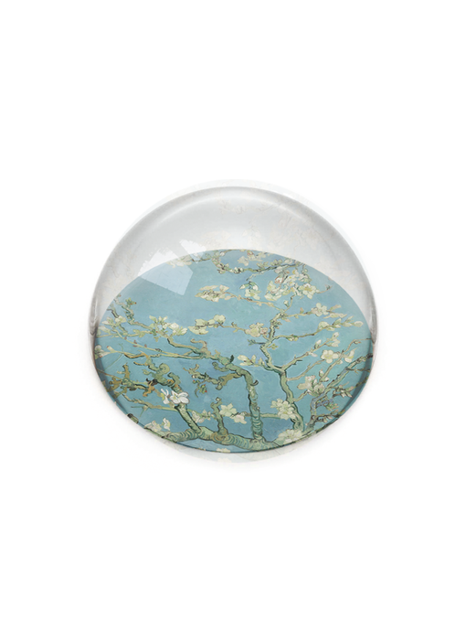Presse-papiers convexe en verre, Van Gogh,  Fleur d'amandier