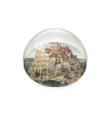 Glazen bolle  presse papier, Brueghel,Toren van Babel