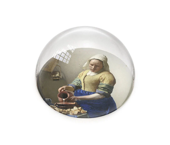 Pisapapeles de vidrio convexo, Vermeer, La lechera