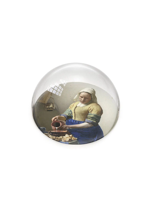 Pisapapeles de vidrio convexo, Vermeer, La lechera