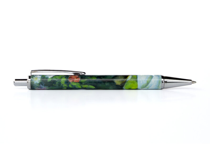 Kugelschreiber in Box, Cezanne, Stillleben mit Blumen und Früchten