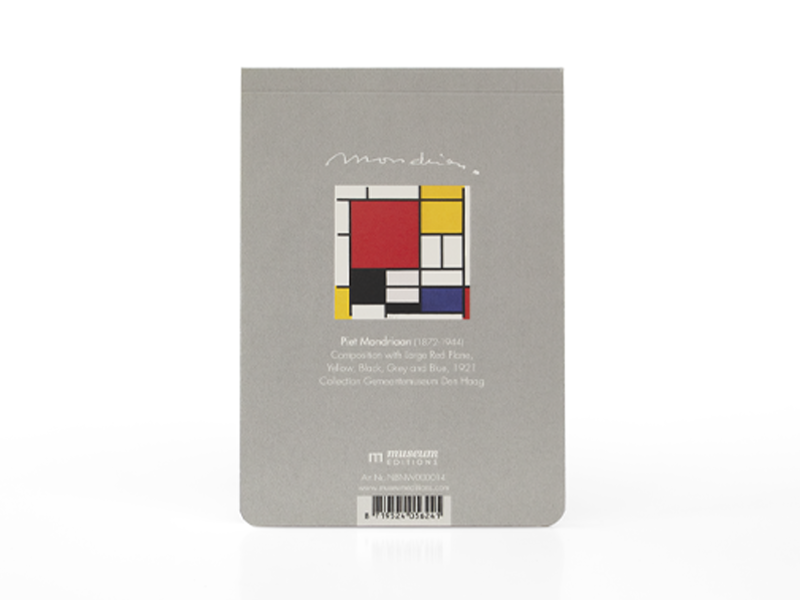 Bloc-notes vierge A6, Piet Mondriaan, Rouge, Jaune, Bleu