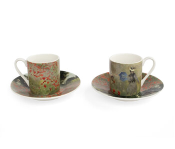 Espresso set, Claude Monet, Field with Poppies